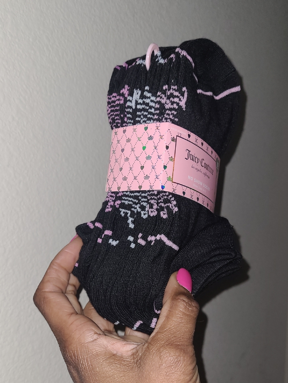 Juicy Couture Black & Light Pink Low-Cut Socks - Set Of 10 - Picture 2 of 7